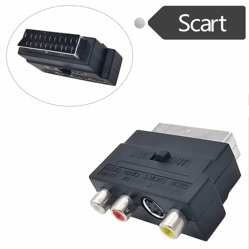 Переходник SCART-3RCA+SVHS с переключателем