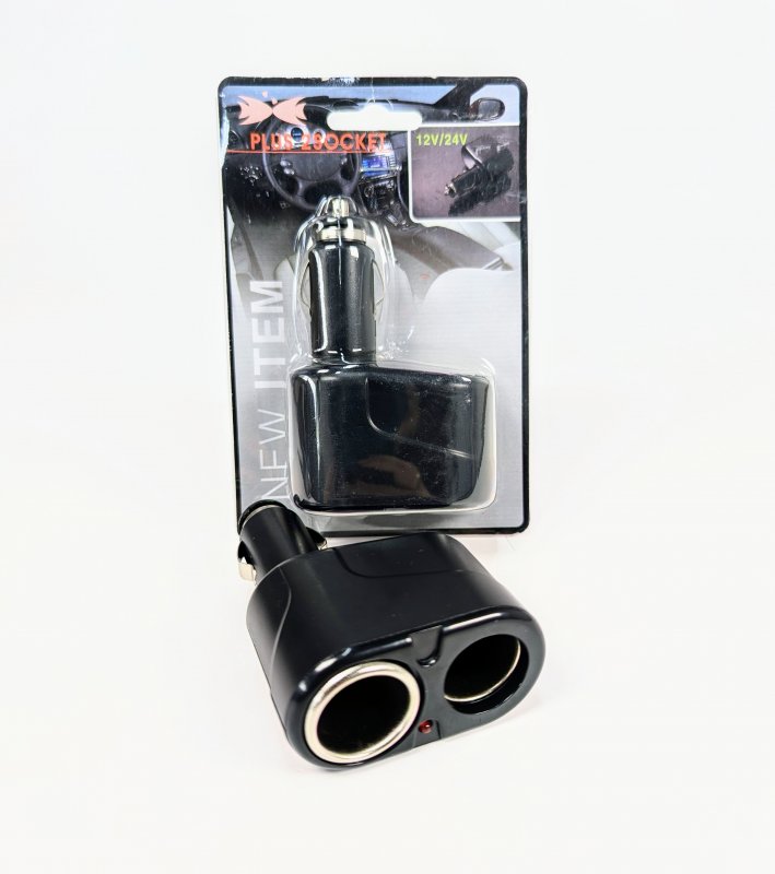 Разветвитель автоприкуривателя на 2 гнезда 12v/24v BM-2