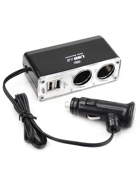 Разветвитель автоприкуривателя на 2+2USB BM-003
