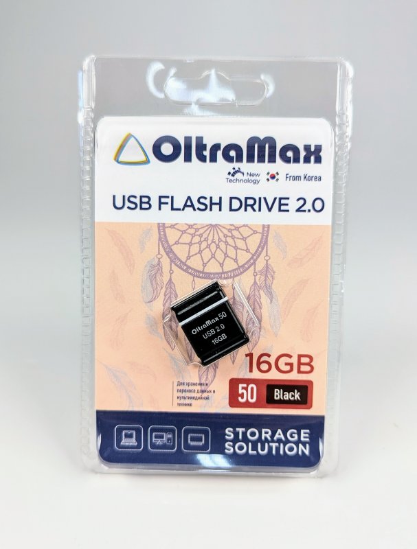 OltraMax USB флеш-накопитель 16GB Drive 50 mini. чёрные/белые