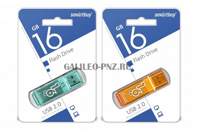 Smartbuy USB флеш-накопитель 16GB Glossy Series Green/Yellow