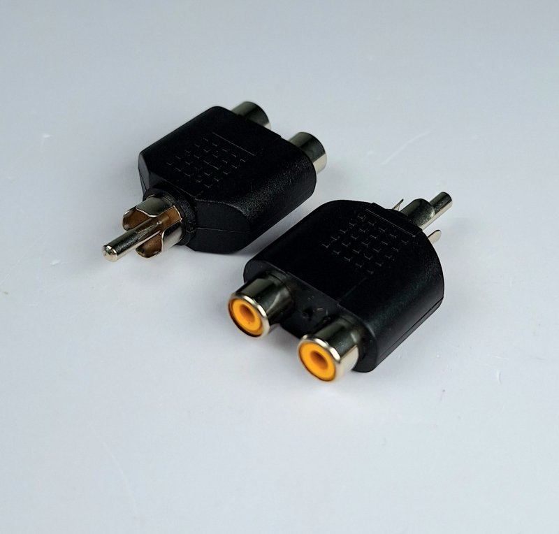 Переходник 2 гн RCA - шт RCA 