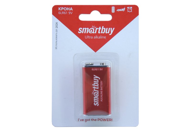 Батарейка Smartbuy 9V алкалин