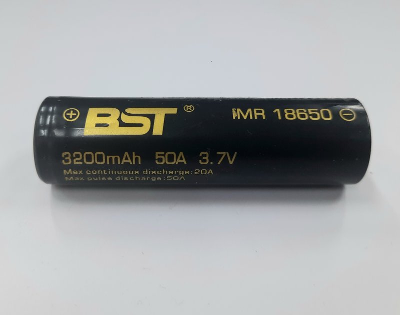 Литиевый аккумулятор (18650) 3.7V 3200mAh BST 50A