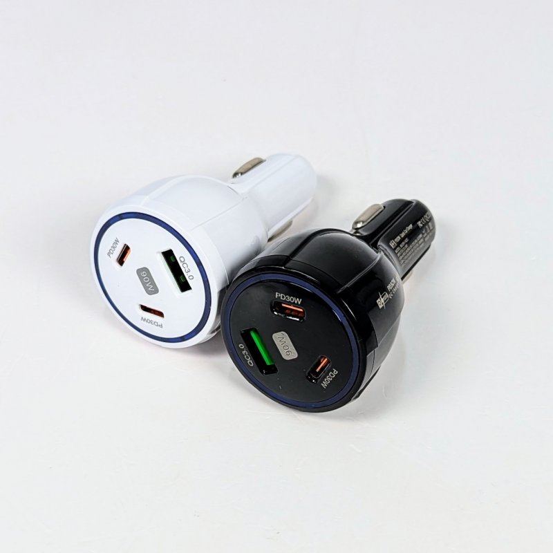 Переходник USB в прикуриватель на 1 вход +2 TypeC BK-359-1A2C 90W 5A