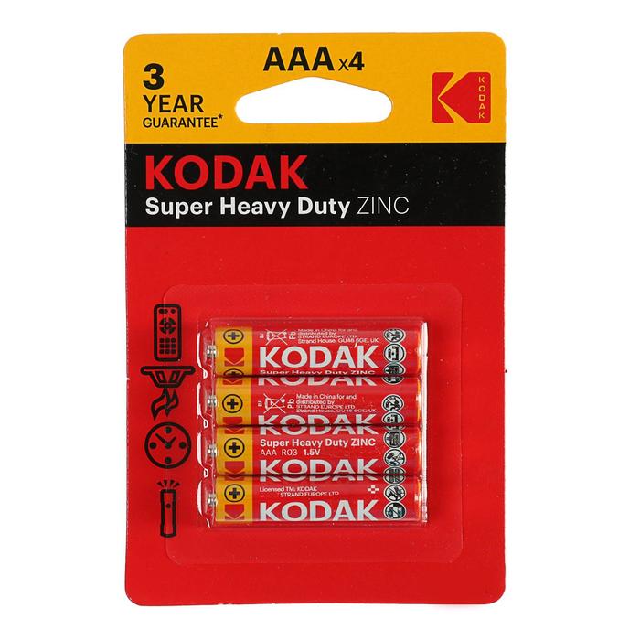 Батарейка мизинчиковая Kodak блистер(4) R03