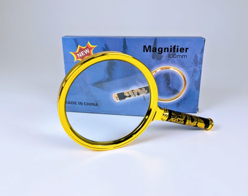 Лупа увеличительная 100мм Magnifier L90 чёрн-золото 5X