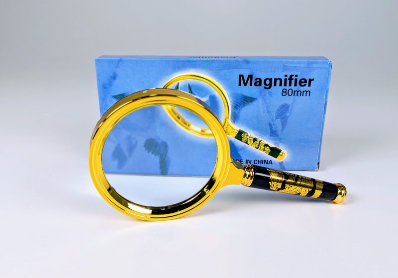 Лупа увеличительная 80мм Magnifier L90 чёрн-золото 5X