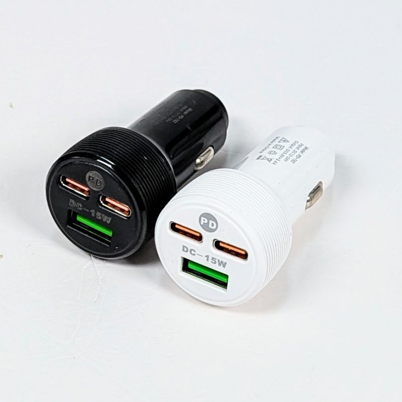Переходник USB в прикуриватель на 1 вход +2 TypeC PD-T62 3.4A